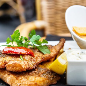 Breaded or pan-fried fish