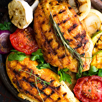 Breaded or grilled chicken